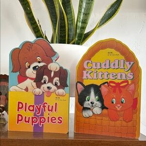 Vintage Playful Puppies and Cuddly Kittens Board Books